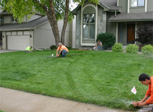 our Deer Park sprinkler repair team is checking the current system and making adjustements